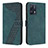 Leather Case Stands Flip Cover Holder H04X for Realme Narzo 50 Pro 5G Green