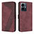 Leather Case Stands Flip Cover Holder H04X for Vivo iQOO Z6 Lite 5G Red Wine