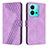 Leather Case Stands Flip Cover Holder H04X for Vivo V25e Purple