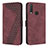 Leather Case Stands Flip Cover Holder H04X for Vivo Y11 Red Wine