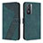 Leather Case Stands Flip Cover Holder H04X for Vivo Y74s 5G Green