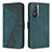 Leather Case Stands Flip Cover Holder H04X for Vivo Y76s 5G Green