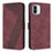 Leather Case Stands Flip Cover Holder H04X for Xiaomi Poco C51 Red Wine