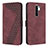 Leather Case Stands Flip Cover Holder H04X for Xiaomi Poco M2 Red Wine