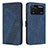 Leather Case Stands Flip Cover Holder H04X for Xiaomi Poco M4 Pro 4G Blue