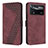 Leather Case Stands Flip Cover Holder H04X for Xiaomi Poco X4 Pro 5G Red Wine