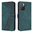 Leather Case Stands Flip Cover Holder H04X for Xiaomi Redmi 10 (2022) Green