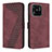 Leather Case Stands Flip Cover Holder H04X for Xiaomi Redmi 10 India Red Wine