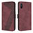 Leather Case Stands Flip Cover Holder H04X for Xiaomi Redmi 9AT Red Wine