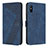 Leather Case Stands Flip Cover Holder H04X for Xiaomi Redmi 9i Blue