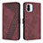 Leather Case Stands Flip Cover Holder H04X for Xiaomi Redmi A2 Plus Red Wine