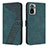 Leather Case Stands Flip Cover Holder H04X for Xiaomi Redmi Note 10 4G Green