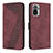 Leather Case Stands Flip Cover Holder H04X for Xiaomi Redmi Note 10 4G Red Wine