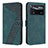 Leather Case Stands Flip Cover Holder H04X for Xiaomi Redmi Note 11E Pro 5G Green