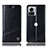 Leather Case Stands Flip Cover Holder H05P for Motorola Moto Edge 30 Ultra 5G Black