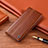 Leather Case Stands Flip Cover Holder H05P for Motorola Moto G40 Fusion Light Brown