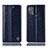 Leather Case Stands Flip Cover Holder H05P for Motorola Moto G50 Blue