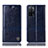 Leather Case Stands Flip Cover Holder H05P for Oppo A53s 5G Blue