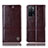 Leather Case Stands Flip Cover Holder H05P for Oppo A53s 5G Brown