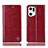 Leather Case Stands Flip Cover Holder H05P for Oppo Find X5 Pro 5G Red