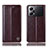 Leather Case Stands Flip Cover Holder H05P for Oppo K10 Pro 5G Brown