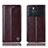 Leather Case Stands Flip Cover Holder H05P for Oppo K9 Pro 5G Brown