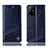 Leather Case Stands Flip Cover Holder H05P for Oppo Reno5 Z 5G Blue