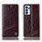 Leather Case Stands Flip Cover Holder H05P for Oppo Reno6 Pro 5G India Brown