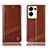 Leather Case Stands Flip Cover Holder H05P for Oppo Reno8 Pro 5G Light Brown