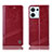 Leather Case Stands Flip Cover Holder H05P for Oppo Reno9 5G Red