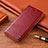 Leather Case Stands Flip Cover Holder H05P for Samsung Galaxy A6 Plus (2018) Red