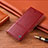 Leather Case Stands Flip Cover Holder H05P for Vivo V25e Red