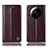 Leather Case Stands Flip Cover Holder H05P for Xiaomi Mi 12 Ultra 5G Brown