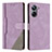 Leather Case Stands Flip Cover Holder H05X for Realme 10 Pro 5G Purple