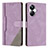 Leather Case Stands Flip Cover Holder H05X for Realme 10 Pro+ Plus 5G Purple