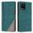 Leather Case Stands Flip Cover Holder H05X for Realme 8 4G Green