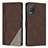 Leather Case Stands Flip Cover Holder H05X for Realme 8 5G Brown