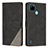 Leather Case Stands Flip Cover Holder H05X for Realme C21Y Black