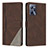 Leather Case Stands Flip Cover Holder H05X for Realme C35 Brown