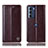 Leather Case Stands Flip Cover Holder H06P for Motorola Moto Edge S30 5G Brown