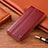 Leather Case Stands Flip Cover Holder H06P for Motorola Moto G53j 5G Red