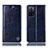 Leather Case Stands Flip Cover Holder H06P for Oppo A55S 5G Blue