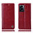 Leather Case Stands Flip Cover Holder H06P for Oppo A77 5G Red