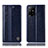 Leather Case Stands Flip Cover Holder H06P for Oppo A94 5G Blue