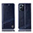 Leather Case Stands Flip Cover Holder H06P for Oppo Find X5 Lite 5G Blue