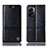 Leather Case Stands Flip Cover Holder H06P for Oppo K10 5G India Black