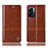 Leather Case Stands Flip Cover Holder H06P for Oppo K10 5G India Light Brown