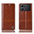 Leather Case Stands Flip Cover Holder H06P for Oppo K10 5G Light Brown
