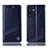 Leather Case Stands Flip Cover Holder H06P for Oppo Reno7 SE 5G Blue