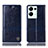 Leather Case Stands Flip Cover Holder H06P for Oppo Reno8 Pro 5G Blue